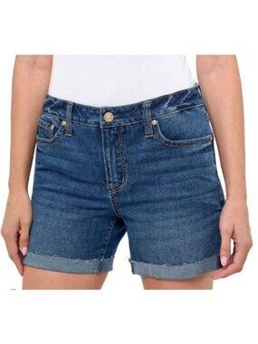 Seven 7 Weekend Short Size 10 Cuffed Denim Short 5” inseam NWT Medium Wash